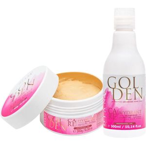 Golden Proteïne 300ml Shampoo + 300ml Haarmasker – Thuiszorg na Proteïne/Keratine Behandeling, Zonder Parabenen, Sulfaten en Siliconen, Met Panthenol voor Optimale Hydratatie en Anti-Frizz