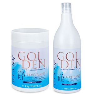 Golden Blue Proteïne 1000ml Zilvershampoo + 1000g Haarmasker – Thuiszorg na Proteïne/Keratine Behandeling, Voor Blond Haar, Zonder Parabenen, Sulfaten en Siliconen, Met Anti-Yellow System