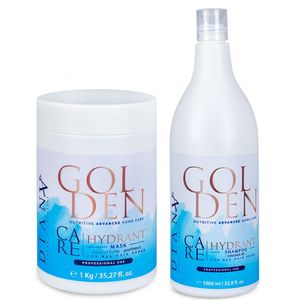 Golden Protein BLUE pakket 1000 ml shampoo + 1000g haarmasker (NO YELLOW haar system ) voor thuiszorg na de behandeling proteine haar stijlen zonder parabenen, sulfaten en siliconen