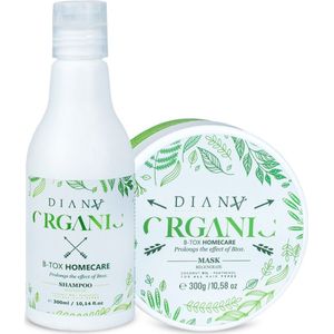 Organic set shampoo 300ml + haarmasker 300g voor thuiszorg na de behandeling haar botox zonder parabenen, sulfaten en siliconen met coconut oil en panthenol voor alle haarsoorten