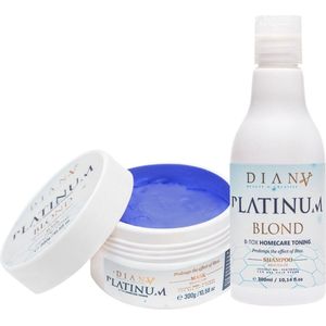Platinumbotox Set: Shampoo 300ml + Haarmasker 300g voor thuiszorg na de haarbehandeling - 'No Yellow' Systeem, zonder parabenen, sulfaten en siliconen - Intense Hydratatie en Anti-Frizz met Kokosolie en Panthenol, Geschikt voor Alle Haartypes