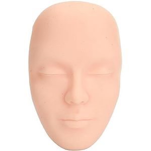 3D-realistisch Siliconen Make-up Oefengezicht met 8-delige Borstels, Draagbaar en Wasbaar, Herbruikbaar, Make-upbord voor Beginners, Make-upartiesten en Studenten (Licht beige)