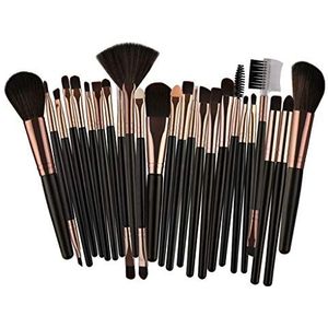 25Pcs Make-up Cosmetische Borstels Set Voor Foundation Poeder Concealer Mengen Zwarte Koffie