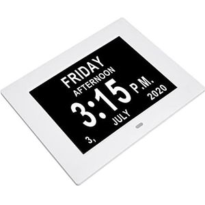 Digitale Kalenderklok voor Ouderen, 7 Inch HD-display Witte Wekkerherinnering voor Geheugenverlies voor Ouderen (AU-stekker)