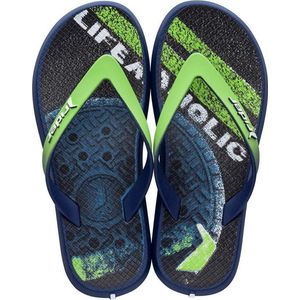 Rider - Energy - Teenslippers - Blauw/Groen - Zacht Voetbed