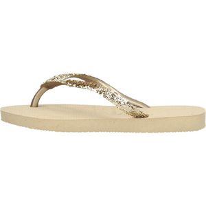 Bruin Tinten Kids Slim Glitter Ii Slippers - Dames - Beige