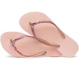 Havaianas Slim teenslippers met glitters roségoud