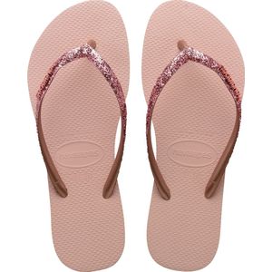 Havaianas Slim Teenslippers met Glitters Roségoud