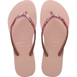 Havaianas Slim Teenslippers met Glitters Roségoud