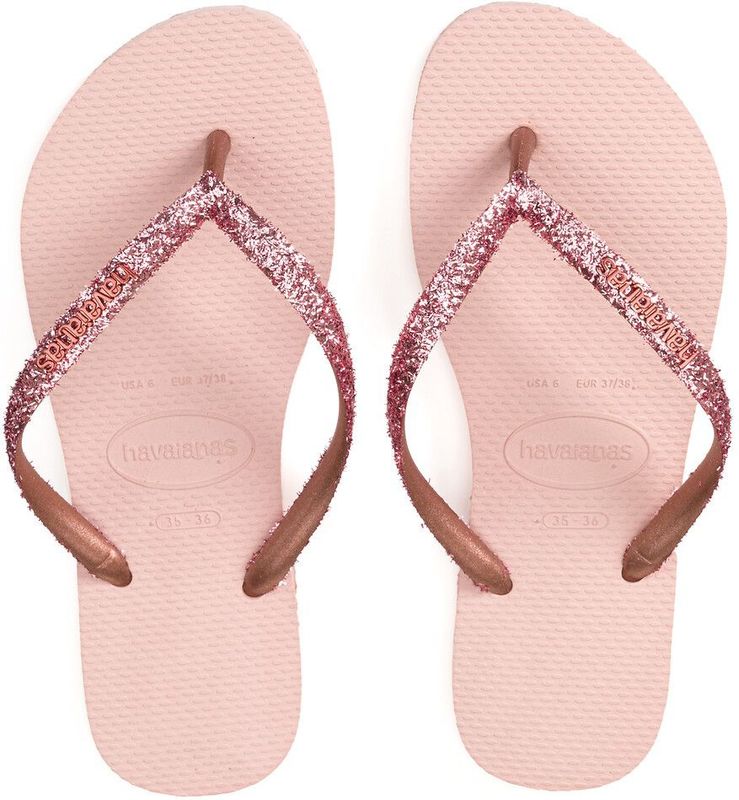 Havaianas Slim Glitter Ii Dames Slippers - Lichtroze Goud