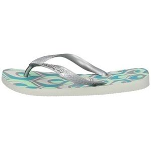 Havaianas Lente slippers voor dames, Wit Zilver Blauw Groen, 33/34 EU