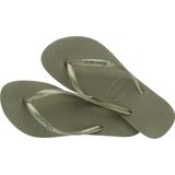 Havaianas Slim Logo Metallic Dames Slippers - Groen