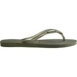 Havaianas Slim Logo Metallic Dames Slippers - Groen
