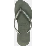 Havaianas Slim Logo Metallic Dames Slippers - Groen