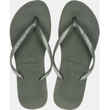 Havaianas Slim Logo Metallic Dames Slippers - Groen