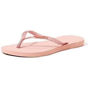 Havaianas Dames Slim Logo Metallic Flip Flops, Crocus Rose Abrikoos Rood, 35/36