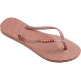 Havaianas Slim Logo Metallic Dames Slippers  - Crocus Rose/Apricot Red - Maat 35/36