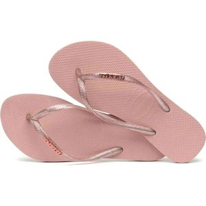 Havaianas Dames Slim Logo Metallic Flip Flops, Crocus Rose Abrikoos Rood, 35/36