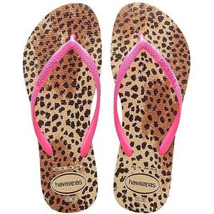 Havaianas Slim Animals Flip Flops, Zandgrijs/Roze, 12 UK, Sand Grey Pink