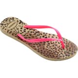 Havaianas Slim Animals Dames Slippers  - Sand Grey/Pink - Maat 35/36