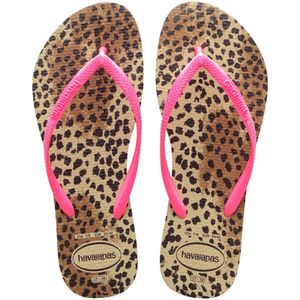 Havaianas Slim Animals Dames Slippers  - Sand Grey/Pink - Maat 39/40