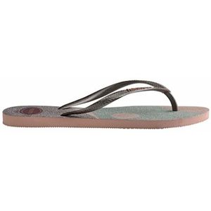 Havaianas Slim Glitter Palette-slipper voor dames, Crocus Rose, 1/2 UK