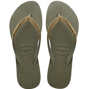 Havaianas slanke fluwelen damesslippers | Kleur: Groen | Maat: 1/2 VK