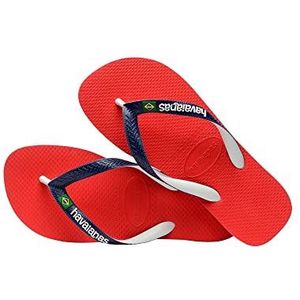 Havaianas Flipflops voor kinderen met Braziliaans logo, Robijn rood, 26 EU