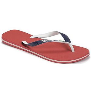 Havaianas Brasil Mix Teenslippers voor volwassenen, uniseks, Robijn Rood, 4.5/5 UK