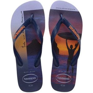 Havaianas Heren hype flipflops, blauw (Navy Blue Begonia Orange), 35/36, Blauw Navy Blue Begonia Oranje