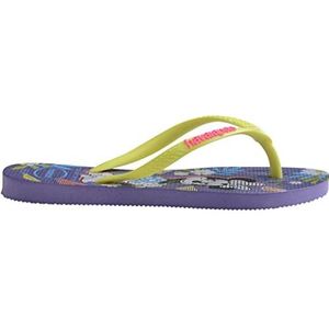 Havaianas Slim Disney Cool Teenslippers voor meisjes, Paarse Paisley, 12/13C UK