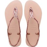 Havaianas Luna Premium II sandalen met glitters roze