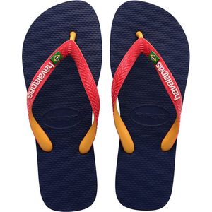 Havaianas - Sandalen en slippers - Brasil Mix Navy Blue/Ruby Red voor Heren - Maat 39-40 - Marine blauw