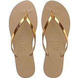 Teenslippers Metallic HAVAIANAS. Polyurethaan materiaal. Maten 41/42. Geel kleur