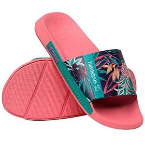 Havaianas unisex slide sandaal, roze porselein, 1/2 UK breed