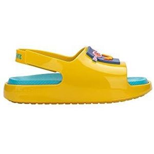 melissa Mini Cloud Slide + Fabrila BB platte sandalen, geel, 24 EU, Geel, 24 EU