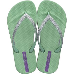 Girl's Ipanema Anatomic Glitter Flip Flop In Mint - Maat 30