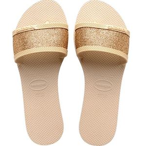 Havaianas Angra Glitter sandaal voor dames, Beige, 7.5/8 UK