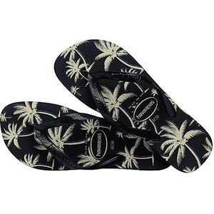 Havaianas Aloha Blackblackwhite Teenslippers voor heren, Zwart Zwart Wit, 43/44 EU