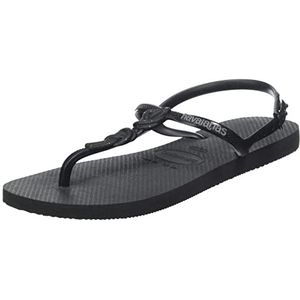 Havaianas Dames Twist Plus Blackblack sandaal, Zwart, 33/34 EU