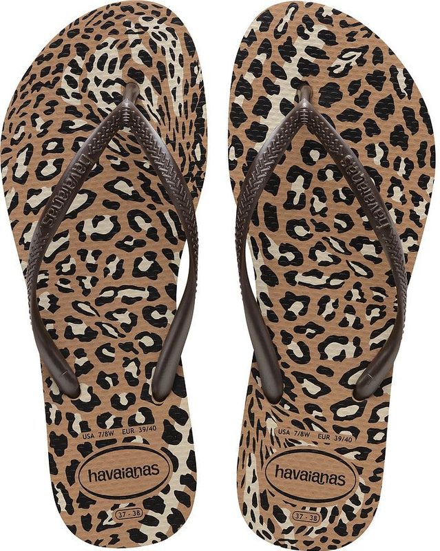 Teenslippers Slim Animals HAVAIANAS. Plastic materiaal. Maten 41/42. Beige kleur