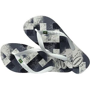 Havaianas Unisex Brasil Fresh Witwitgrijs Slippers, Wit/Wit/Grijs, 39/40 EU, Wit, Wit, Grijs, 39/40 EU