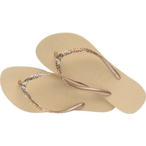 Havaianas - Slim Glitter II - Slippers - Sand/Golden Light Metallic - 100% Rubber