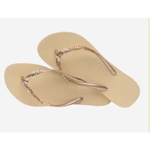 Havaianas slim glitter ii in de kleur ecru.