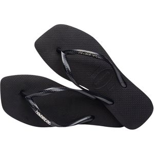 Havaianas - Square Logo Metallic - Slipper - Zwart/Zilver - Rubber