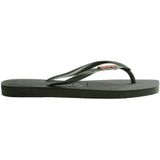 Teenslippers Slim Square Logo Metallic HAVAIANAS. Plastic materiaal. Maten 39/40. Groen kleur