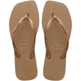 Teenslippers Slim Square Logo Metallic HAVAIANAS. Plastic materiaal. Maten 37/38. Roze kleur