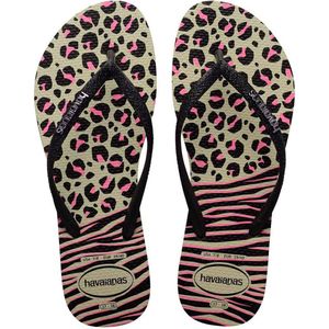 HAVAIANAS - Slim Animals Mix - Teenslippers - Beige/Zwart - Rubber