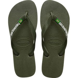 Havaianas - Sandalen en slippers - Brasil Logo Green/Green voor Heren - Maat 41-42 - Kaki