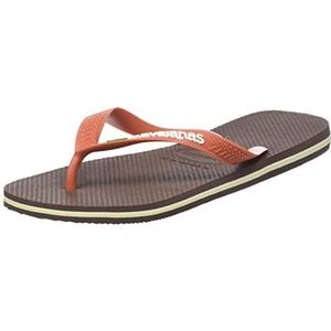 Havaianas Brasil Logo Teenslippers, uniseks, Donkerbruin keramiek, 37/38 EU